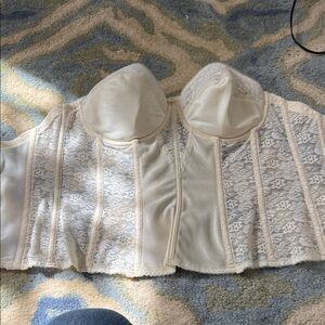 Dominique Ivory Lace Bustier